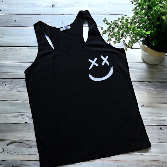 NWOT SHESHOW (M) Black Smiley face tank - Picture 2 of 5